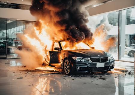 01348-_lora_Explosion Artstyle - Trigger is Explosion Artstyle_1_ , fancy car on the showroom floor at a bmw dealership, explosion art.png